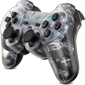 Resim Papajack Şeffaf-Video-Oyun Kablosuz Çift Şok Gamepad Sony Ps3 Playstation 3 Konsolu Için Şeffaf El Denetleyicisi Joystick Uzaktan (Yurt Dışından) 