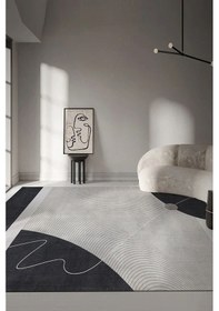 Resim Decomia Home Dijital Kaymaz Yıkanabilir Modern Çizgi Salon Halısı Mutfak Halısı Koridor Halısı Halı Yolluk DC-4126 
