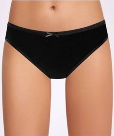 Resim Fiyonklu Siyah Kadın Bikini Külot 5 Adet 001 