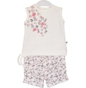 Resim S-Mall Bibaby Pink Clover Şortlu Bebek Takımı - 2 Li - Ekru (491029754) Ekru 