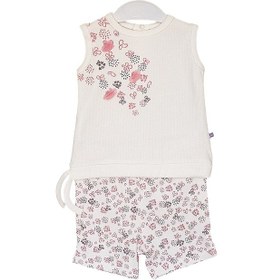 Resim S-Mall Bibaby Pink Clover Şortlu Bebek Takımı - 2 Li - Ekru (491029754) Ekru 