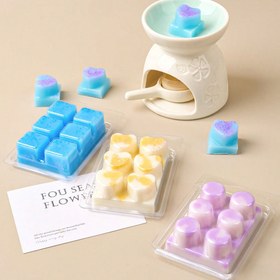 Resim 10 adet Şeffaf Plastik Klamshell, Kare, Kalp ve Yuvarlak Şekillerde - DIY Mum Yapımı için İdeal 