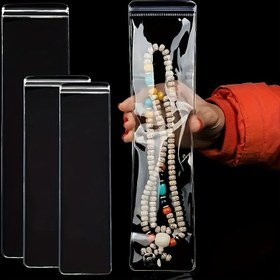 Resim Mücevher gösterimi ve paketleme için şeffaf PVC fermuarlı çantalar, dayanıklı ve çok yönlü, boyunluklar, bilezikler ve küpeler için güvenli kapanışlı, mücevher gösterimi 
