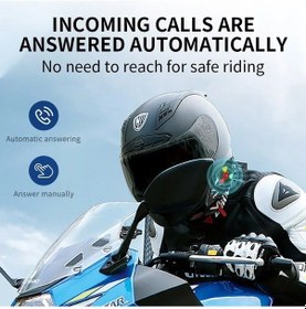Resim Y60 Motosiklet Kask Bluetooth Kulaklık Kablosuz Su Geçirmez Handsfree Çağrı Y60 