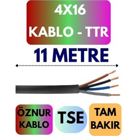 Resim Öznur 4x16 Ttr Kablo Metre Seçenekli Siyah - 11 Metre 