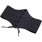 Resim 1 Adet Kadınlar İçin Siyah Kelebek Desenli Kemer - Ayarlanabilir Dantel Benzeri Bel Kemer, Tokalı Kapatma ve Elbise, Kot Pantolon, Günlük/Parti Kıyafetleri İçin Figür Şekillendirici Kemer - Şık Bel İnceltme Aksesuarı (Standart Beden) 