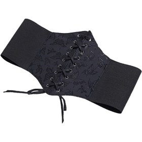 Resim 1 Adet Kadınlar İçin Siyah Kelebek Desenli Kemer - Ayarlanabilir Dantel Benzeri Bel Kemer, Tokalı Kapatma ve Elbise, Kot Pantolon, Günlük/Parti Kıyafetleri İçin Figür Şekillendirici Kemer - Şık Bel İnceltme Aksesuarı (Standart Beden) 