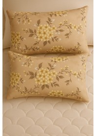 Resim Mirna 2 Li Kahve Desenli Pamuklu Kumaş Fermuarlı Yastık Kılıfı Diğer 