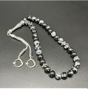 Resim Yıldız Doğal Taş Karlı Obsidyen 8mm 33lük Doğal Taş Tesbih 