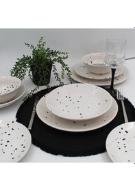 Resim Point 16 Parça 4 Kişilik Yemek Takımı Siyah 