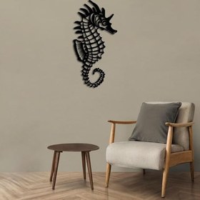 Resim ROMIA Denizatı Metal Duvar Sanatı, Siyah Modern Sahil Dekoru, 3D Deniz Yaşamı Duvar Heykeli (28 "X14" 770X34CM) 