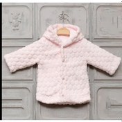 Resim Unisex Bebek Mavi Kapşonlu Velboa Hırkası Pembe 