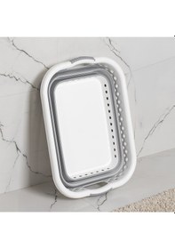 Resim Porsima 565 Katlanabilir Çamaşır Sepeti Akordiyon Katlanır Sepet Mega Boy Katlanır Çamaşır Sepeti 41lt Beyaz 