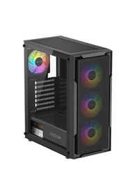 Resim Fazeon F11 750w 80+ Bronze Tempered Glass Mesh 4x Rgb Fanlı Siyah Atx Bilgisayar Kasası 