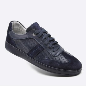 Resim Fosco Hakiki Deri Sneaker Erkek Ayakkabı Lacivert 9870 