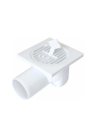 Resim Beyaz Yer Süzgeci 15 X 15 Cm - Ø 70 Yandan Çıkış Yer Sifonu Beyco 