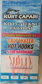 Resim Kurt Çapari 10 Numara 7 İğneli UV Turuncu Simli 0.25 Beden 0.15 Kısa Köstek 