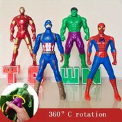 Resim 18 cm Örümcek Adam, Hulk ve Iron Man Anime Figürü Aksiyon Oyuncak Noel Hediyesi PVC Hareketli Eklemeli Dönebilen Bebek Koleksiyon Modeli 