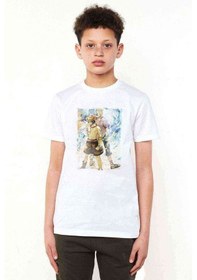 Resim Anime One Piece Ace Of Spades Baskılı Unisex Çocuk Beyaz T-Shirt 