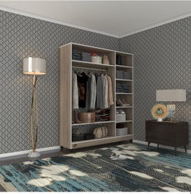 Resim Kenzlife giysi dolabı dursun 180*150*40 crd gardırop tekerlekli 