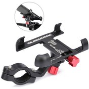 Resim Gajeena Alüminyum Bisiklet Telefon Tutucu - 25-31.8mm Sarıçevre Uyumlu, 55-95mm Genişlik Ayarı, 360 Döner, Siyah Siyah 