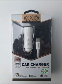 Resim Exe Technology Exe Usb-c Pd 18w Usb A - Usb C Araç Içi Şarj Aleti Type-c To Type C Kablolu 