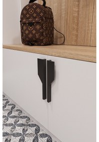 Resim Asra Trend Mdf Vestiyer & Portmanto & Ayakkabılık - 140x208x33cm, Askılı, Çok Raflı, Kapaklı V-01 Sonamo-beyaz Beyaz 