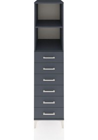 Resim Kronos Dolap 2 Raflı 6 Çekmeceli 44x59x182 Antrasit-antrasit Antrasit 