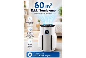 Resim Shark 60 M² Hepa Filtreli 5 Yıl Filtre Ömürlü Akıllı Sensörlü Koku Giderici Hava Temizleyici Beyaz Wi-Fi Uygulama Karbon 