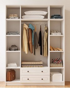 Resim Rabi Mobilya İzel Country 4 Kapaklı 2 Çekmeceli Gardırop 