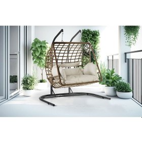 Resim Tu Tienda Tu Tienda İki Kişilik Rattan Örgü Salıncak,kahverengi Kahverengi 