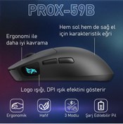 Resim gameagle Prox-59b Serisi Hafif Kablosuz 3 Mode Oyuncu Gaming Optik Mouse (SİYAH) 