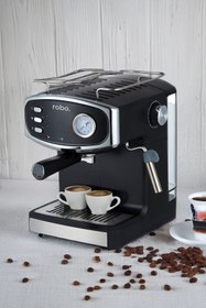 Resim ROBO Süt Köpürtücülü Espresso Latte Cappuccino Americano Kahve Makinesi 1.5 Litre 