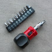 Resim Mini Çok Fonksiyonlu Ratchet Tornavida Seti - Çevrilebilir Hızlı Çalışma Çelik Tornavidası, Matkap Kombinasyonlu, Pil Gerektirmez, Dayanıklı Karışık Renk El Alet Takımı, Ev Kullanımına Uygun 