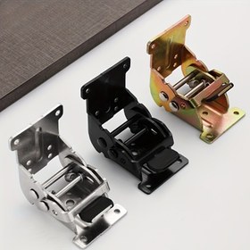 Resim 2/4 adet Ağır Hizmet Katlanabilir Braket Kendinden Kilitleme Menteşesi Vidalar ve Kilitleme Uzatma Desteği ile - Yağlı Metal Yapı Taban Ayağı, Yatak Ayağı, İş Masaları için, Siyah, Taban Ayağı için Menteşe, İş Masası Aksesuarı, Şık Metalik Kaplama, Hassas Mühendislik, Atölye Aksesuarı, Endüstriyel Kullanıcılar 
