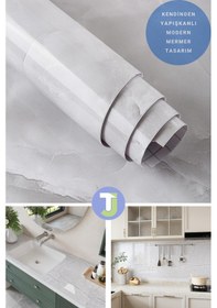 Resim Technojet Kendinden Yapışkanlı Mermer Desen Folyo Mutfak Banyo Tezgah Duvar Masa Kaplama 60cmx100cm 001 