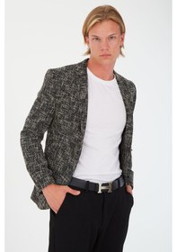 Resim Sposo 5118 Dar Kalıp Kışlık Siyah Erkek Blazer Ceket Siyah 