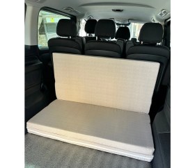 Resim Araç Yatağı Sünger Katlanabilir Oto Yatağı Üniversal 120X180X6 Cm-Tesla ve Birçok Modele Uygun-Krem 