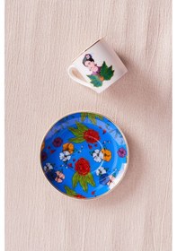 Resim Karaca Frida Kahve Fincanı Ve Tabağı Mavi 90 Ml 