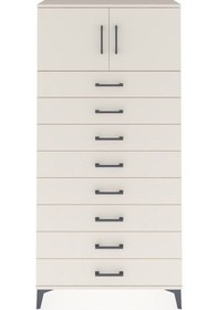 Resim Arges Dolap Tek Raflı 8 Çekmeceli 2 Kapaklı 88x30x182 Aytaşı-... Aytaşı 