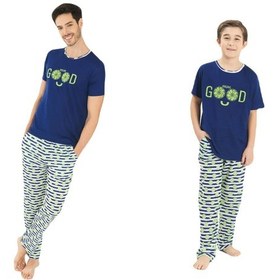 Resim Yeni İnci Baba Oğul 2 Çift Viskon Pijama Takım 838 340 001 