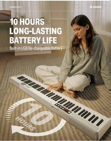 Resim Donner Dep-1 Taşınabilir Dijital Piyano Beyaz 