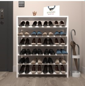 Resim Kenzlife Ayakkabılık Mısri Mat Beyaz Suntalam 095 080 20 Yimidört Çift Ayakkabı Kapasitesi Arkalıksız Beyaz 