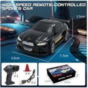 Resim 1/64 Rc Araba 2.4g 4wd Yüksek Hızlı Drift Mini Masaüstü Araba Yarışı Dört Black Black 