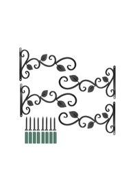 Resim Mufunye 4'lü Duvara Monte Demir Kancalı Bitki Standı Dekoratif Kancalı Kuş Yemliği Çiçek Saksısı Çan Fenerli 4 Parça 