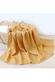 Resim Tinybabyconcept Soft Organik Pamuk Tek Kat Müslin Kundak Örtüsü Bebek Batteniyesi Sarı Renk 110x110 Cm 