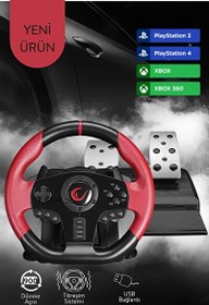 Resim Rampage Race W10 PS3 PS4 PC Xbox One Xbox 360 Switch 6 in 1 Pedallı Gaming Oyuncu Direksiyonu 