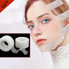 Resim 4 Adet Görünmez Silikon Yüz Kaldırma Bandı, Parfümsüz ve Nefes Alabilir, Anında V-Kontur için Cosplay Makyajı ve Günlük Şıklık, Dayanıklı ve Taşınabilir Genç Bir Görünüm İçin 