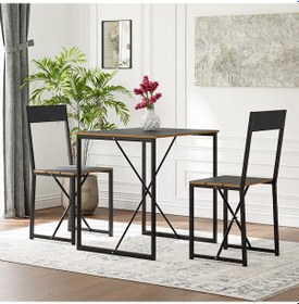 Resim Mutfak Masası 2 Kişilik Balkon Masa Takımı Füme 1491 