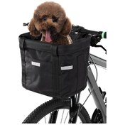 Resim Monyee Bisiklet Ön Sepeti, Alüminyum Çerçeve, Çekmeceli Kapanma, Çok Amaçlı Taşıma, 17 Pound Yük Tutumu, 22mm El Çubuğu Uyumlu, Sıkıştırılabilir Siyah Siyah 